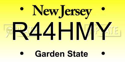 R44HMY New Jersey License Plate