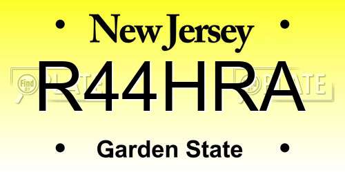 R44HRA New Jersey License Plate