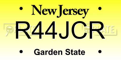 R44JCR New Jersey License Plate