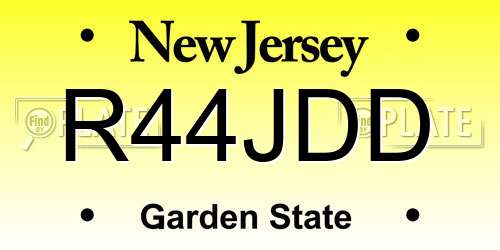 R44JDD New Jersey License Plate