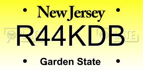 R44KDB New Jersey License Plate
