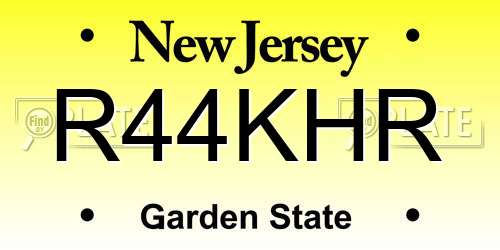 R44KHR New Jersey License Plate