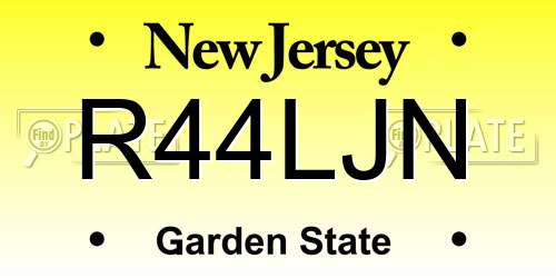 R44LJN New Jersey License Plate
