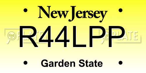 R44LPP New Jersey License Plate