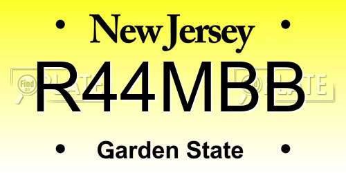 R44MBB New Jersey License Plate