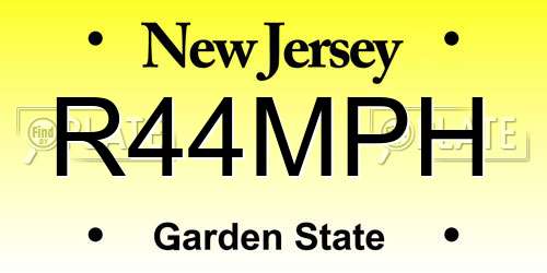 R44MPH New Jersey License Plate