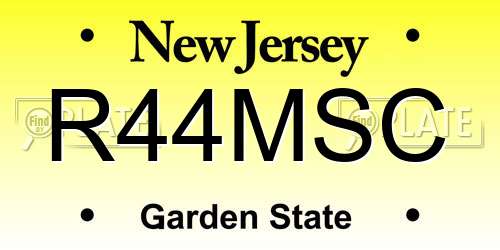 R44MSC New Jersey License Plate