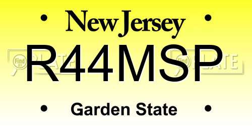 R44MSP New Jersey License Plate