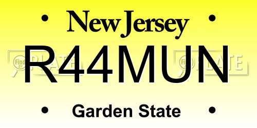 R44MUN New Jersey License Plate