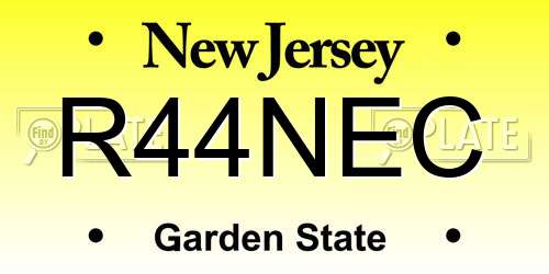 R44NEC New Jersey License Plate