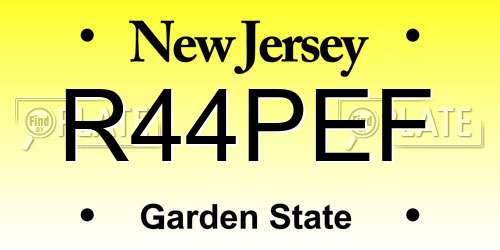 R44PEF New Jersey License Plate