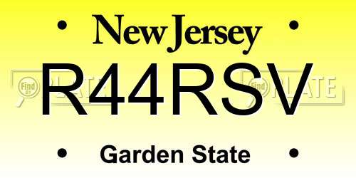 R44RSV New Jersey License Plate