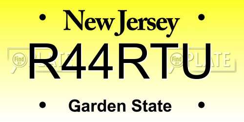 R44RTU New Jersey License Plate