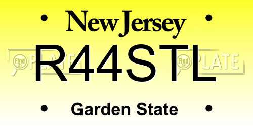 R44STL New Jersey License Plate