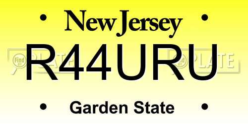 R44URU New Jersey License Plate