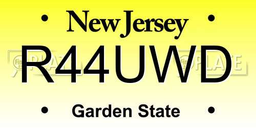 R44UWD New Jersey License Plate