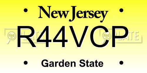 R44VCP New Jersey License Plate
