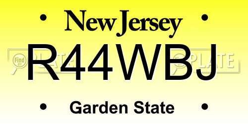 R44WBJ New Jersey License Plate