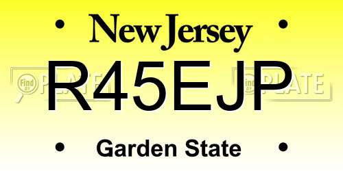R45EJP New Jersey License Plate