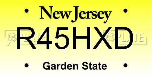 R45HXD New Jersey License Plate