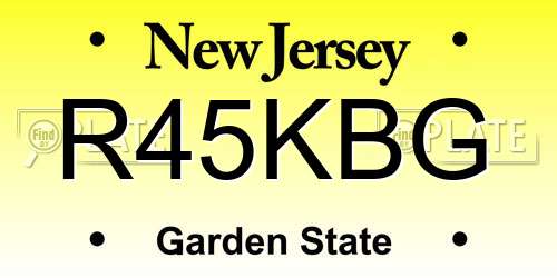 R45KBG New Jersey License Plate