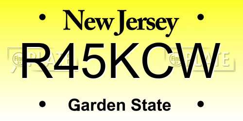 R45KCW New Jersey License Plate