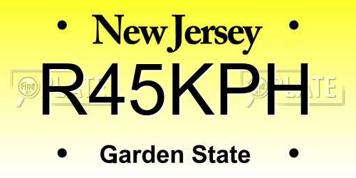 R45KPH New Jersey License Plate
