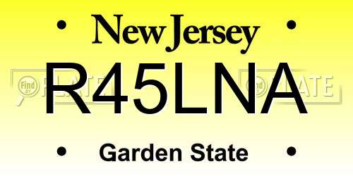 R45LNA New Jersey License Plate