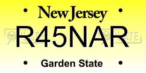 R45NAR New Jersey License Plate