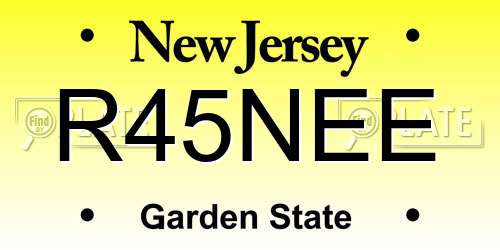 R45NEE New Jersey License Plate