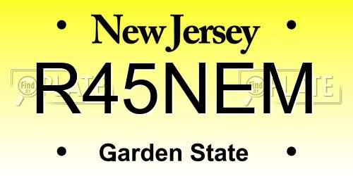 R45NEM New Jersey License Plate