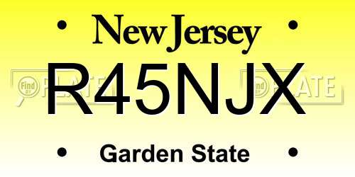 R45NJX New Jersey License Plate