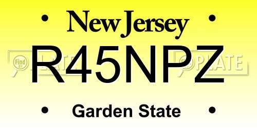 R45NPZ New Jersey License Plate