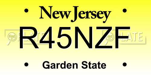 R45NZF New Jersey License Plate