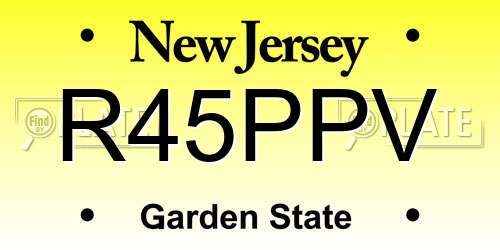 R45PPV New Jersey License Plate