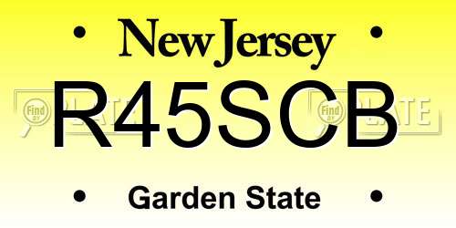 R45SCB New Jersey License Plate