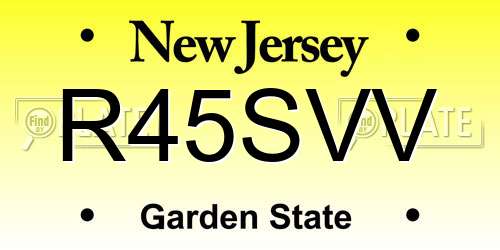 R45SVV New Jersey License Plate