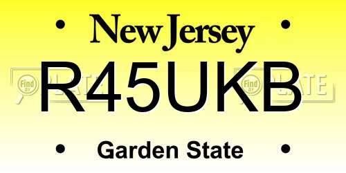 R45UKB New Jersey License Plate
