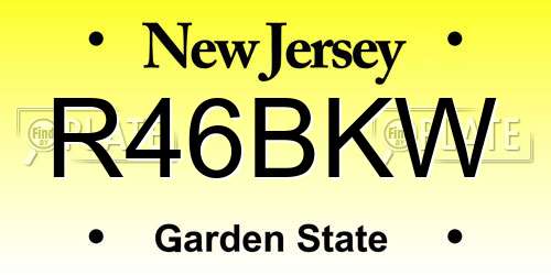 R46BKW New Jersey License Plate