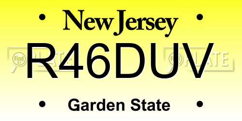 R46DUV New Jersey License Plate