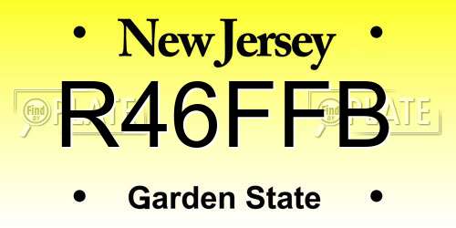R46FFB New Jersey License Plate