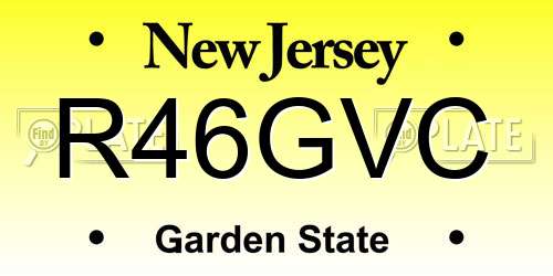 R46GVC New Jersey License Plate