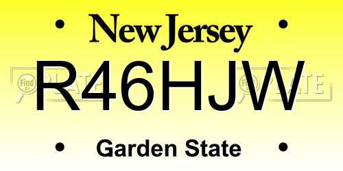R46HJW New Jersey License Plate