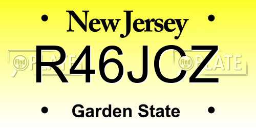 R46JCZ New Jersey License Plate