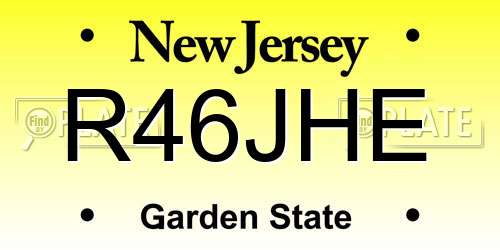 R46JHE New Jersey License Plate