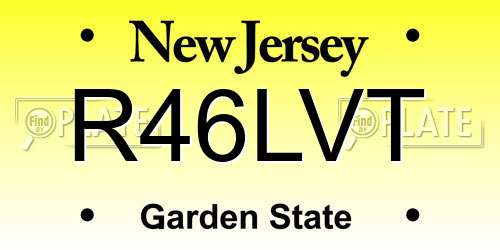 R46LVT New Jersey License Plate