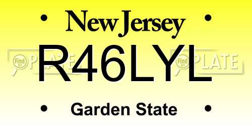 R46LYL New Jersey License Plate