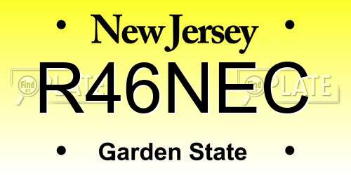 R46NEC New Jersey License Plate