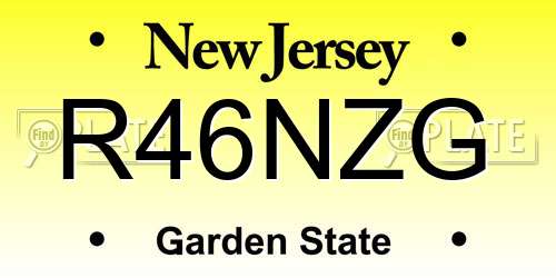 R46NZG New Jersey License Plate