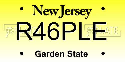 R46PLE New Jersey License Plate